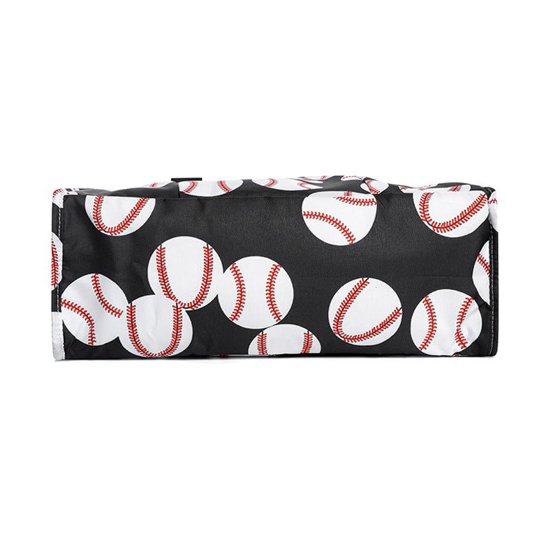 Ball Sports Print Multi-Pocket Utility Tote Bag