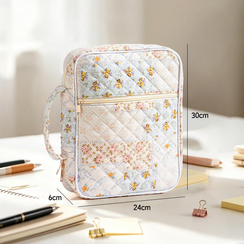 Floral Quilted Large Capacity Bible Book Storage Bag