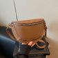 Retro Half Moon Studded Vagen Leather Crossbody Bag