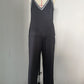 Women's V-Neck Backless Wide-Leg Jumpsuit