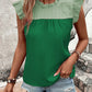 Sleeveless Ruffled Shoulder Contrast Top