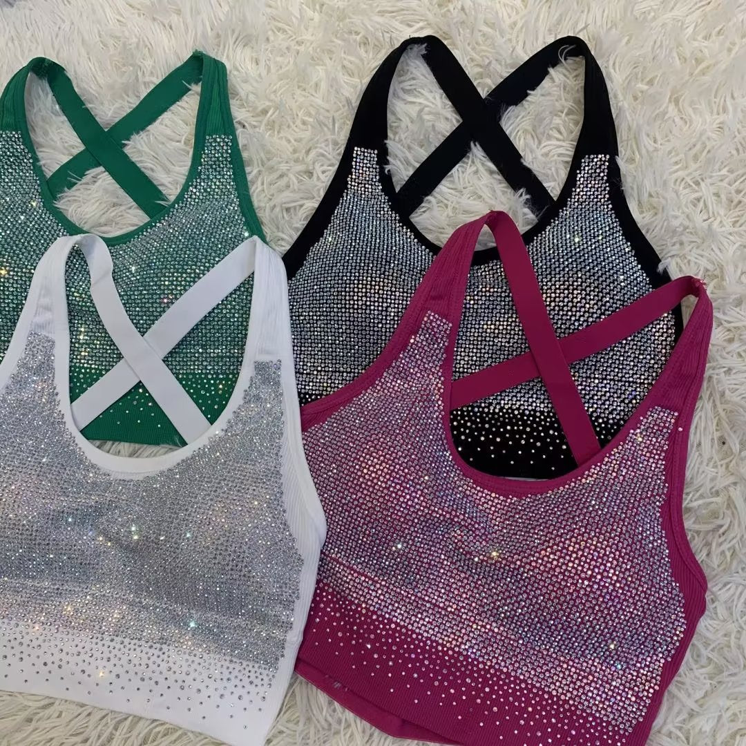 Rhinestone Halter Tank Top