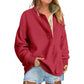 Solid Color New Loose Button Pullover Sweatshirt