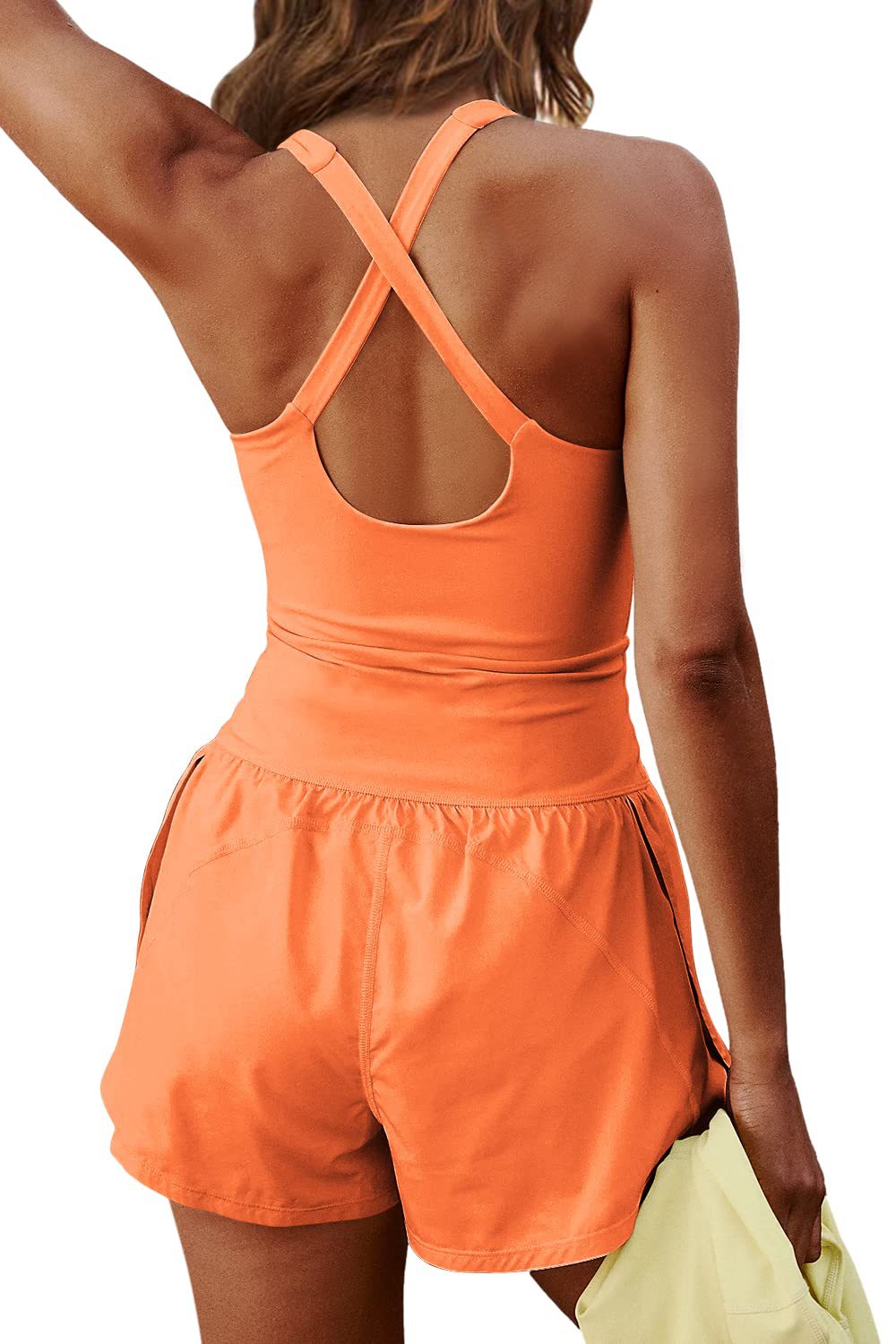 Cross Cutout Short Sports Romper