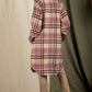 Checkered Lapel Pocket Long Coat