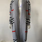 Striped Open Front Longline Sweater Cardigan