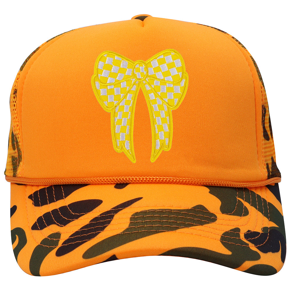 Checkered Bow Trucker Cap