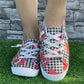 Pink Heart Shaped Criss Cross Slip On Canvas Shoes