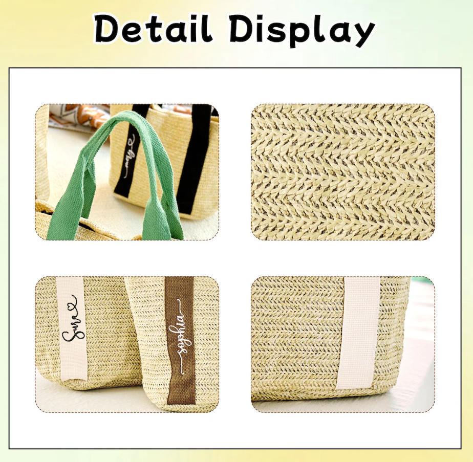 Personalized Straw Tote Bag