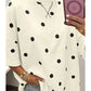 Polka Dot Print Crossed Seam Detail Oversize Tee