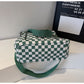 Checker Canvas Tote Bag Corduroy Bag