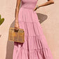 Solid Color Pleated Dress