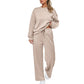 Women's Solid Two-Piece Loungewear Set
