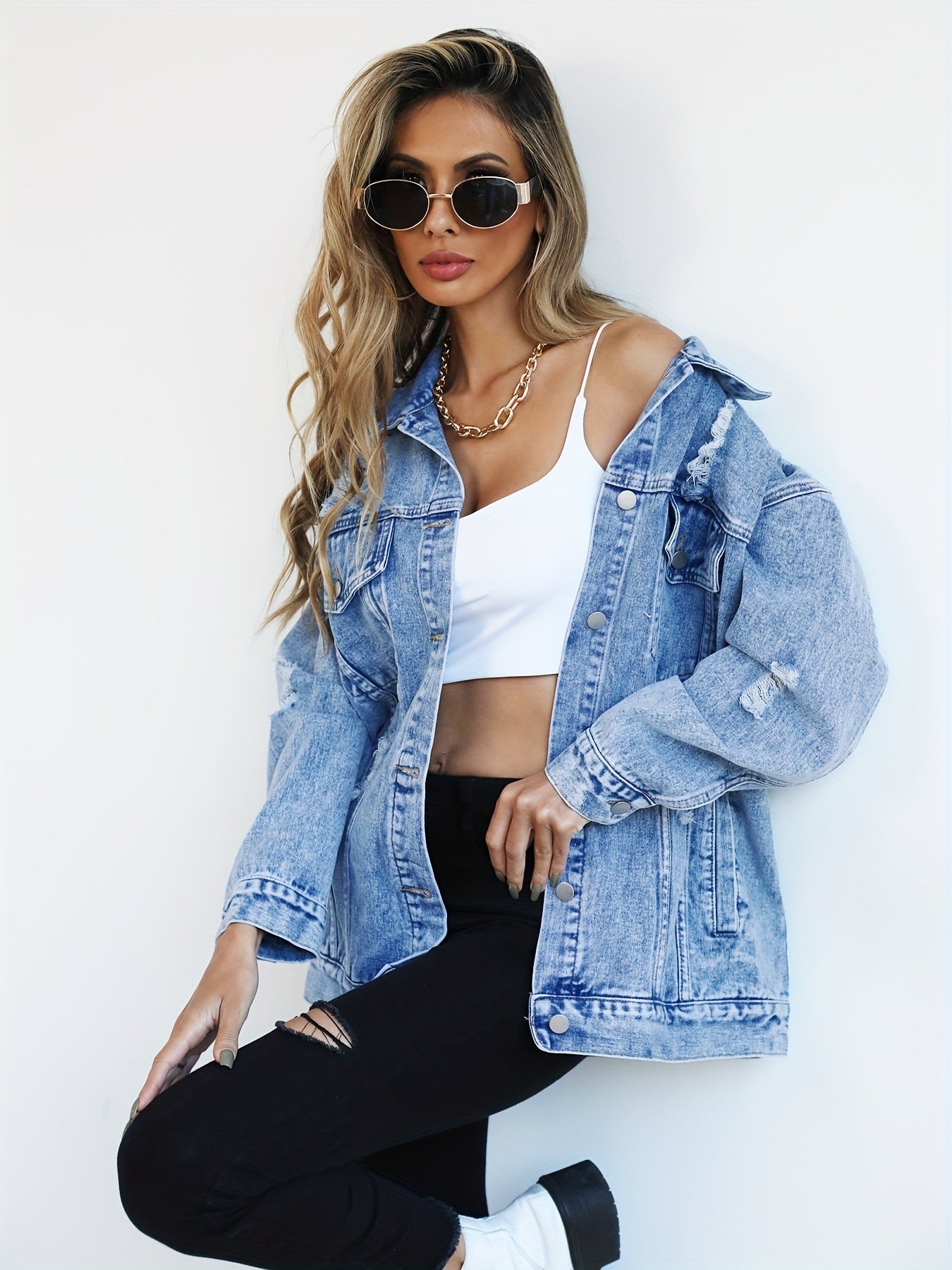 Trendy Oversized Denim Jacket for Women