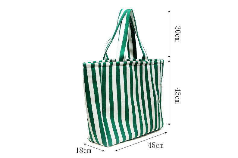 Large Capacity Striped Tote Bag