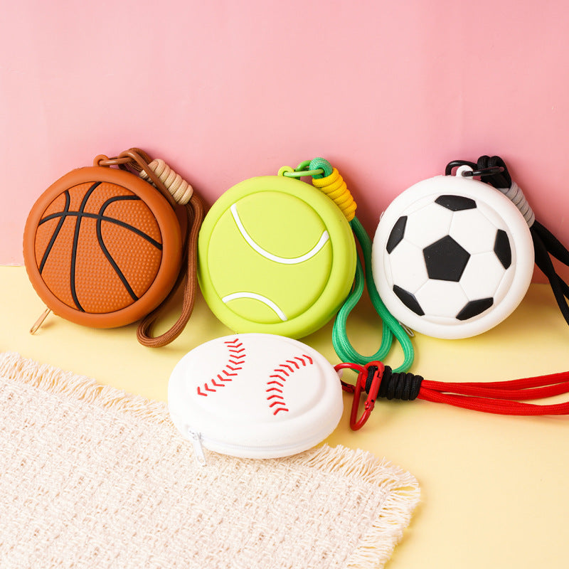 Mini Sports Ball Silicone Coin Purses