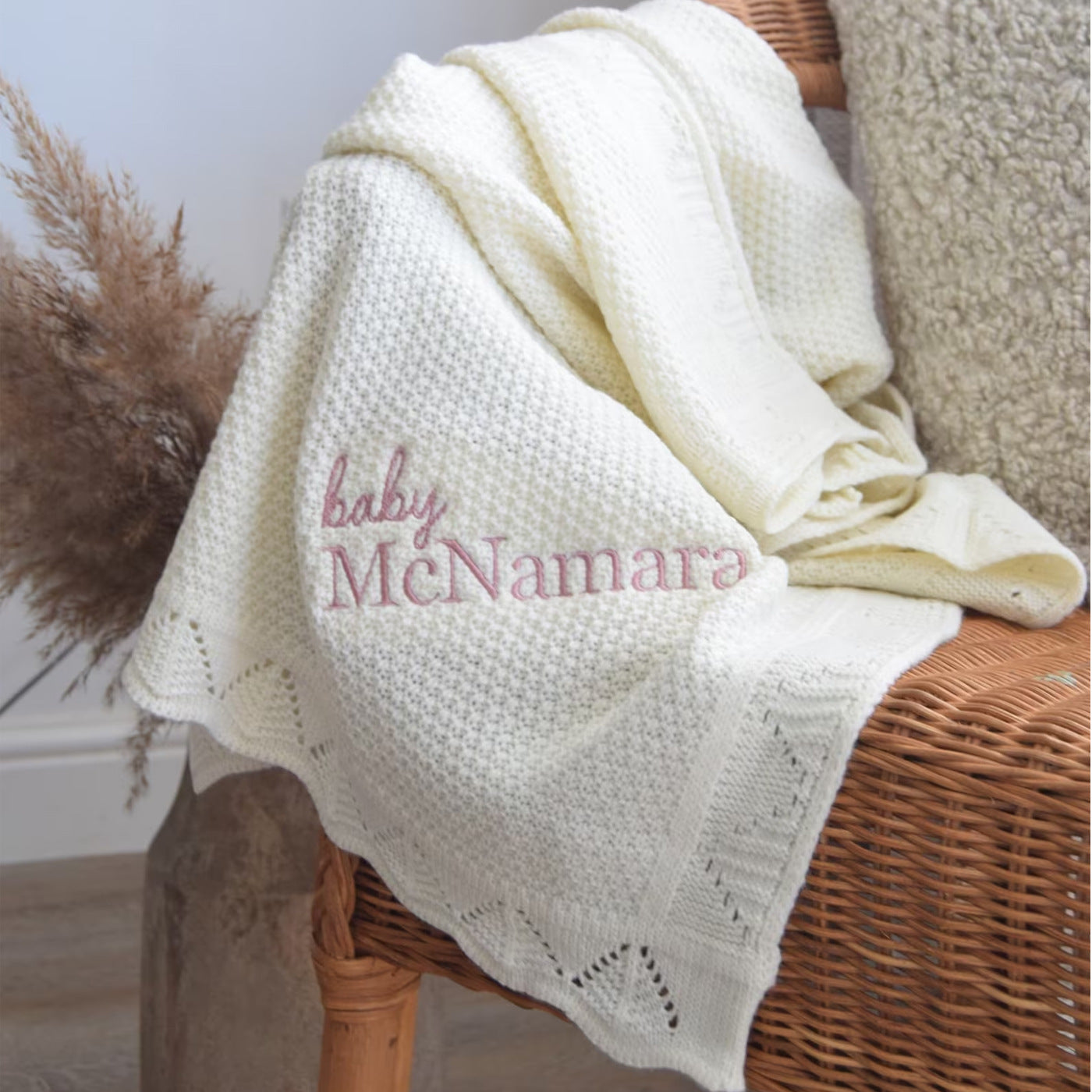 Embroidered Logo Blanket Knitted Swaddle/Wrap for Boys & Girls