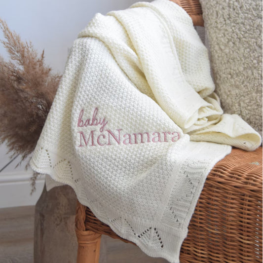 Embroidered Logo Blanket Knitted Swaddle/Wrap for Boys & Girls