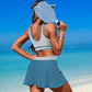 Scoop Neck Top and Skort Swim Set