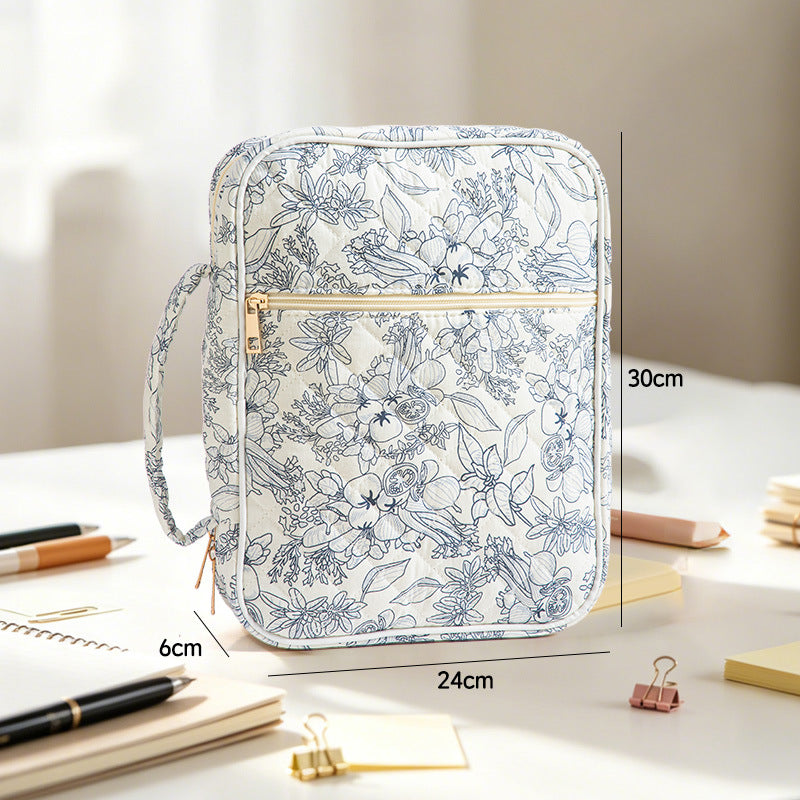 Floral Quilted Large Capacity Bible Book Storage Bag