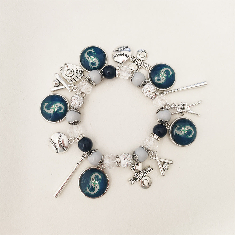 Game Day Team Charm Bead Bracelet Collection