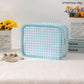 Ruffle Checker Cosmetic Bag