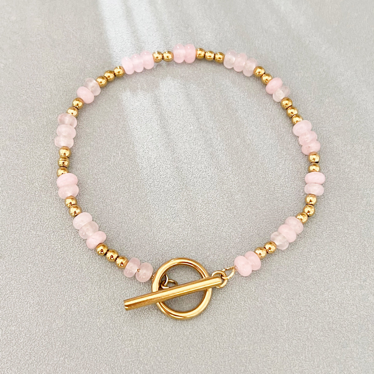 Dainty Gemstone & Gold Bead Bracelet