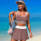 Scoop Neck Top and Skort Swim Set