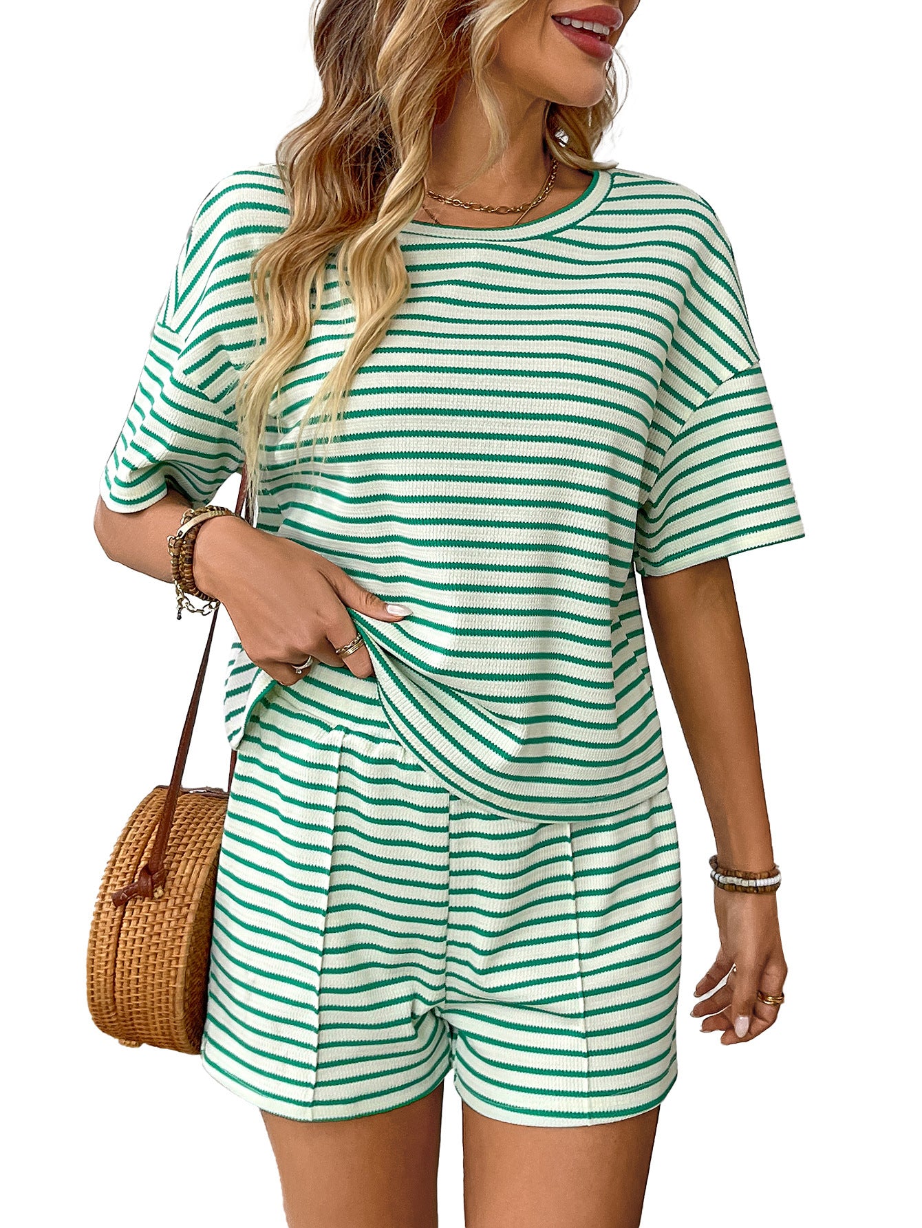 Stripe Crewneck Lounge Set