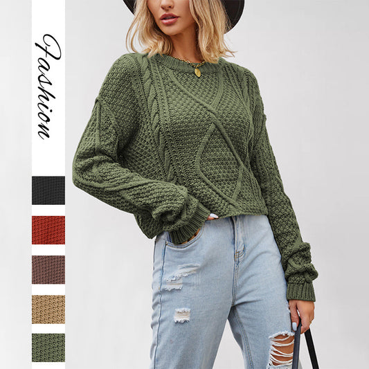 Large Size Loose Chunky Knit Pullover Sweater