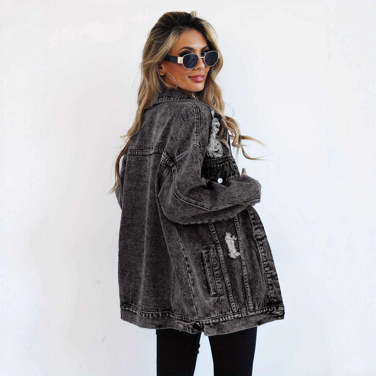 Trendy Oversized Denim Jacket for Women
