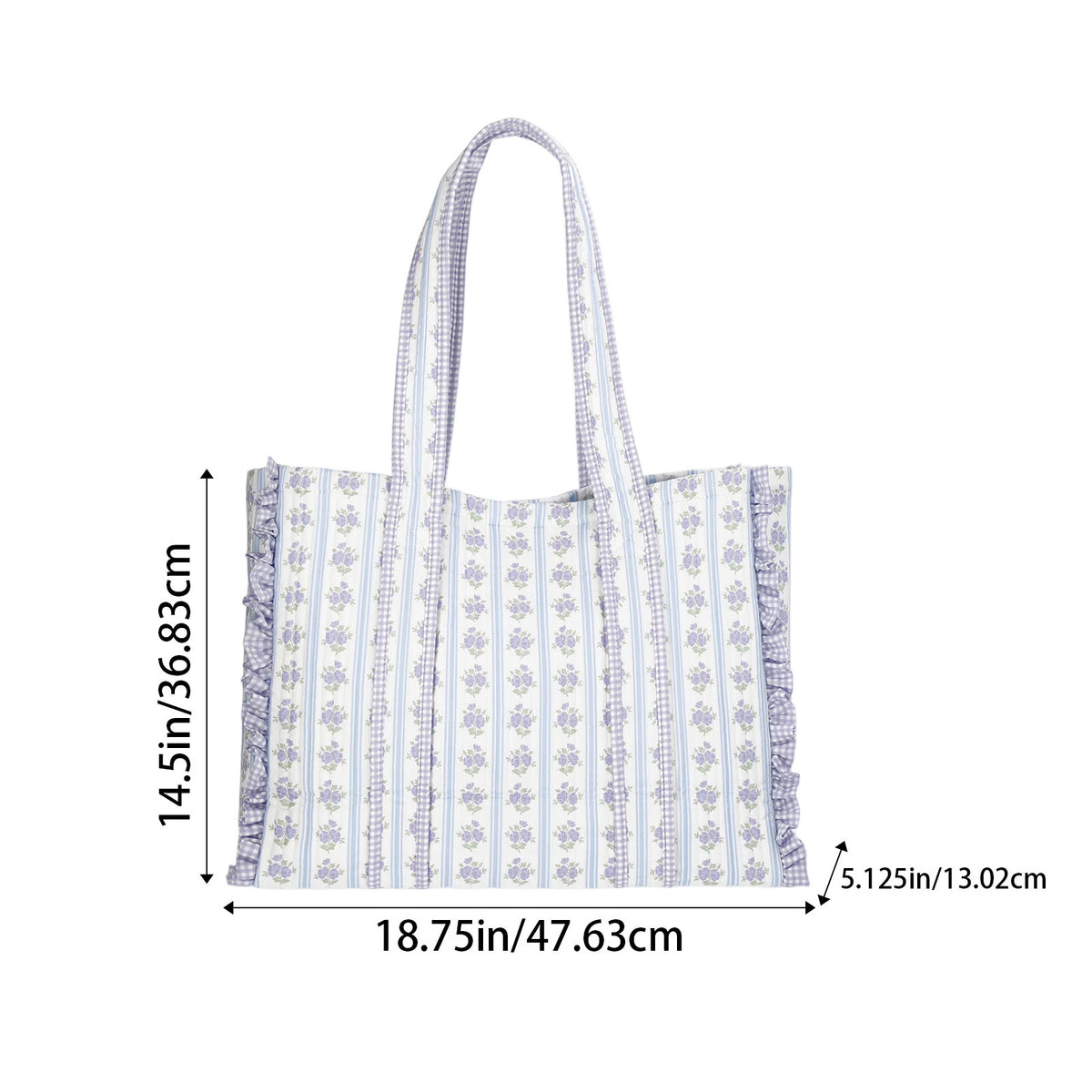 Large Capacity Ruffle Trim Quilted Puffer Tote