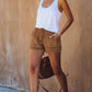 Pocket Frayed Tencel Shorts