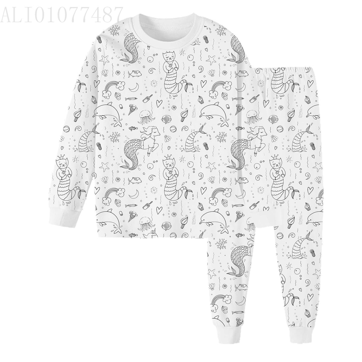 Kid's Doodle Print Pajama Set