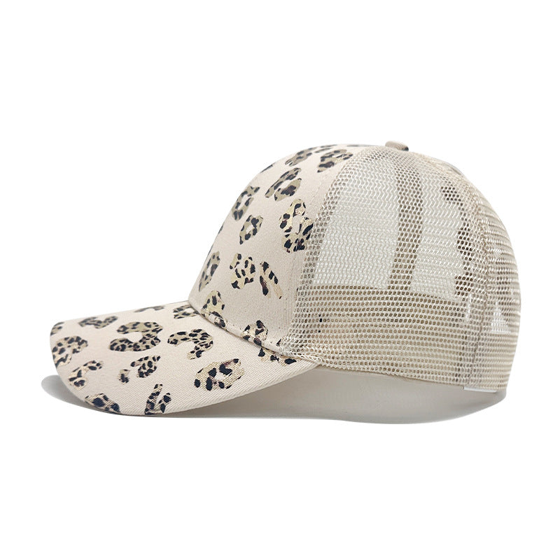 Leopard Print Women's Baseball Cap Mesh Hat