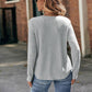 Ribbed Brushed Lace Long-sleeve Top