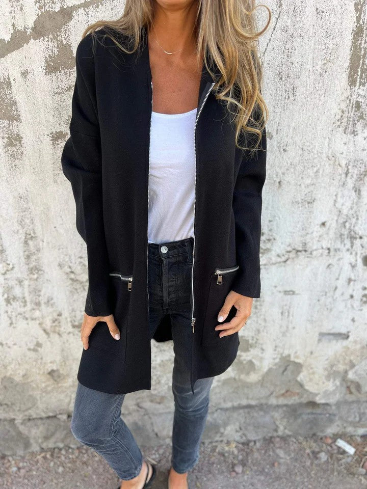 Casual Zip Up Hooded Coat