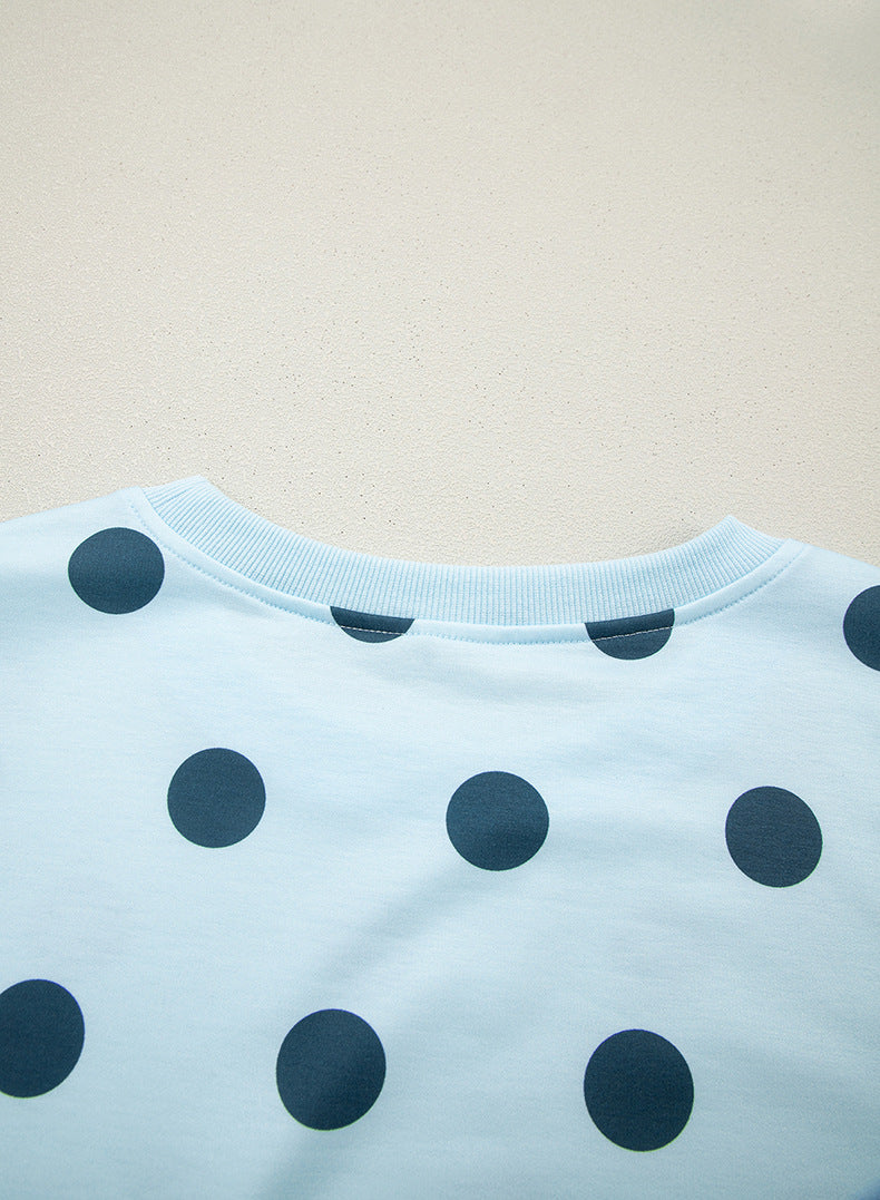 Trim Polka Dot Print Tank Split Mini Skort 2pcs Set