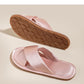 Women's Satin Cross-Strap Slide Slippers