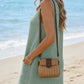 Waffle Knit V-Neck Shift Dress