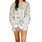Stylish Printed Long-sleeved Sweatshirt and Shorts Casual Set