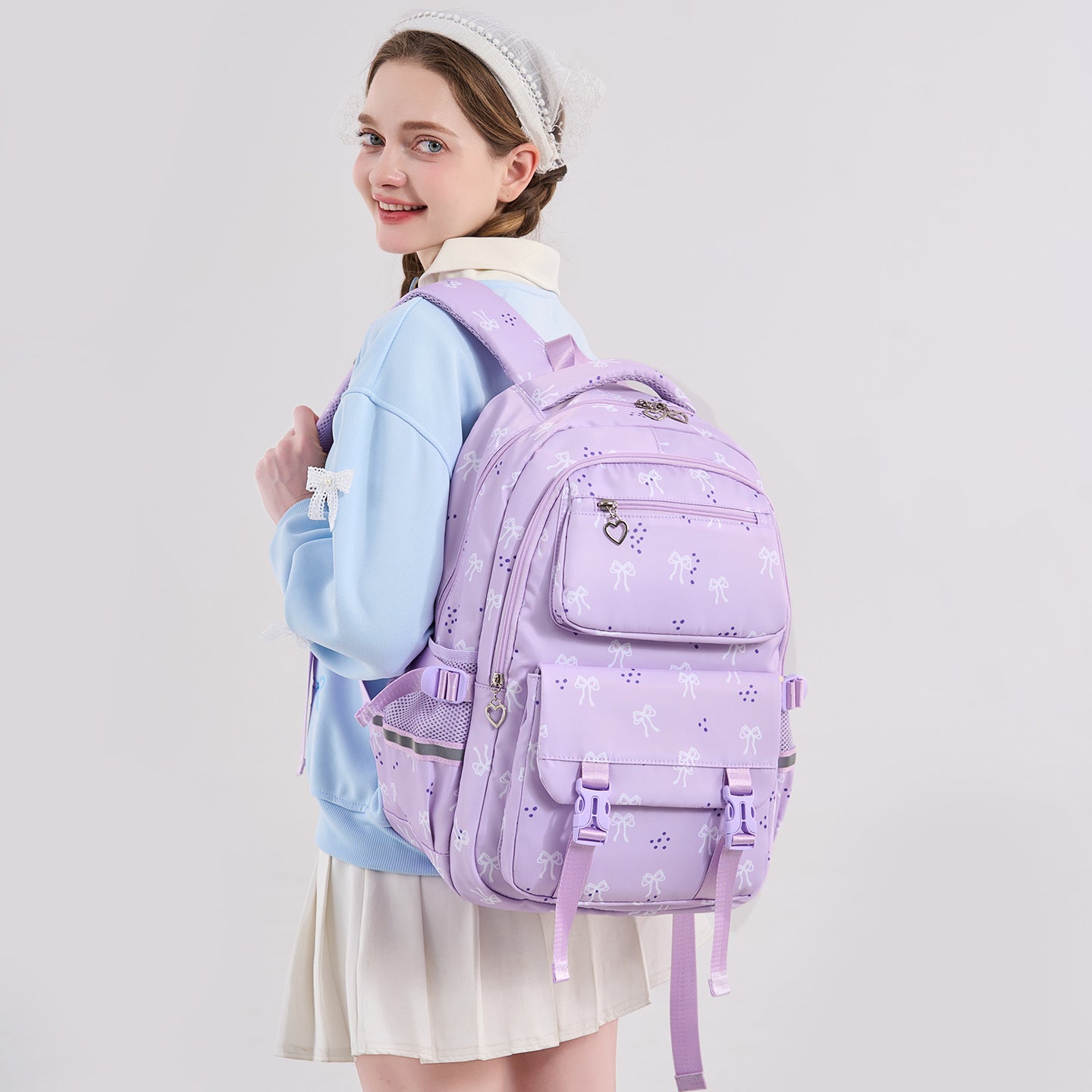School Backpack Set Casual Daypack with Lunch Tote Bag and Pencil Bag