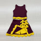 Custom Text Logo Girls' Sleeveless Top and Skirt Two-Piece Set
