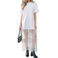 Floral Patchwork Short Sleeve T Shirt Loose Maxi Dress