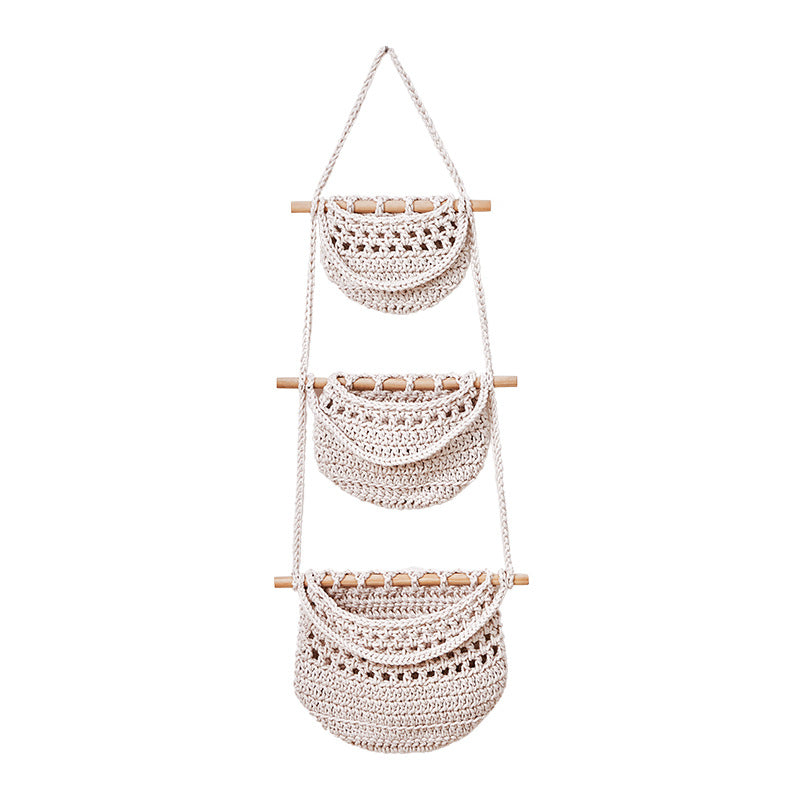 Boho Hanging Basket Detachable Net Bag Organizer