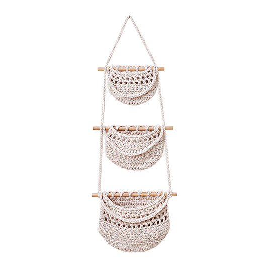 Boho Hanging Basket Detachable Net Bag Organizer
