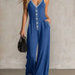 Women's V-Neck Backless Wide-Leg Jumpsuit