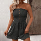 Button Smocked Strapless Romper-8 Colors