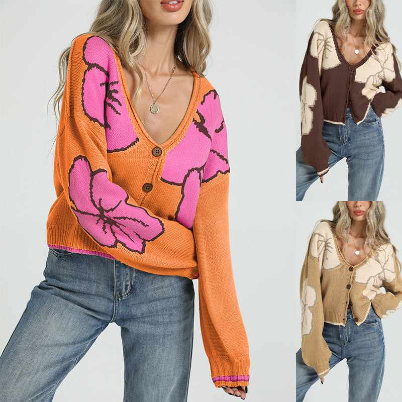 Jacquard Casual Cardigan