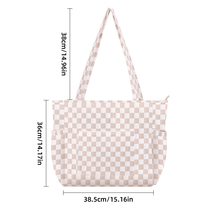 Multiple Pockets Corduroy Bag
